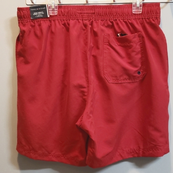 Tommy Hilfiger NWT Red with Logo Swim Trunks - Picture 2 of 6